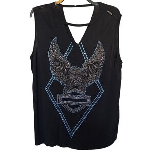 3/$15 Genuine Motorclothes Eagle Distressed Tank Top Size 1xl